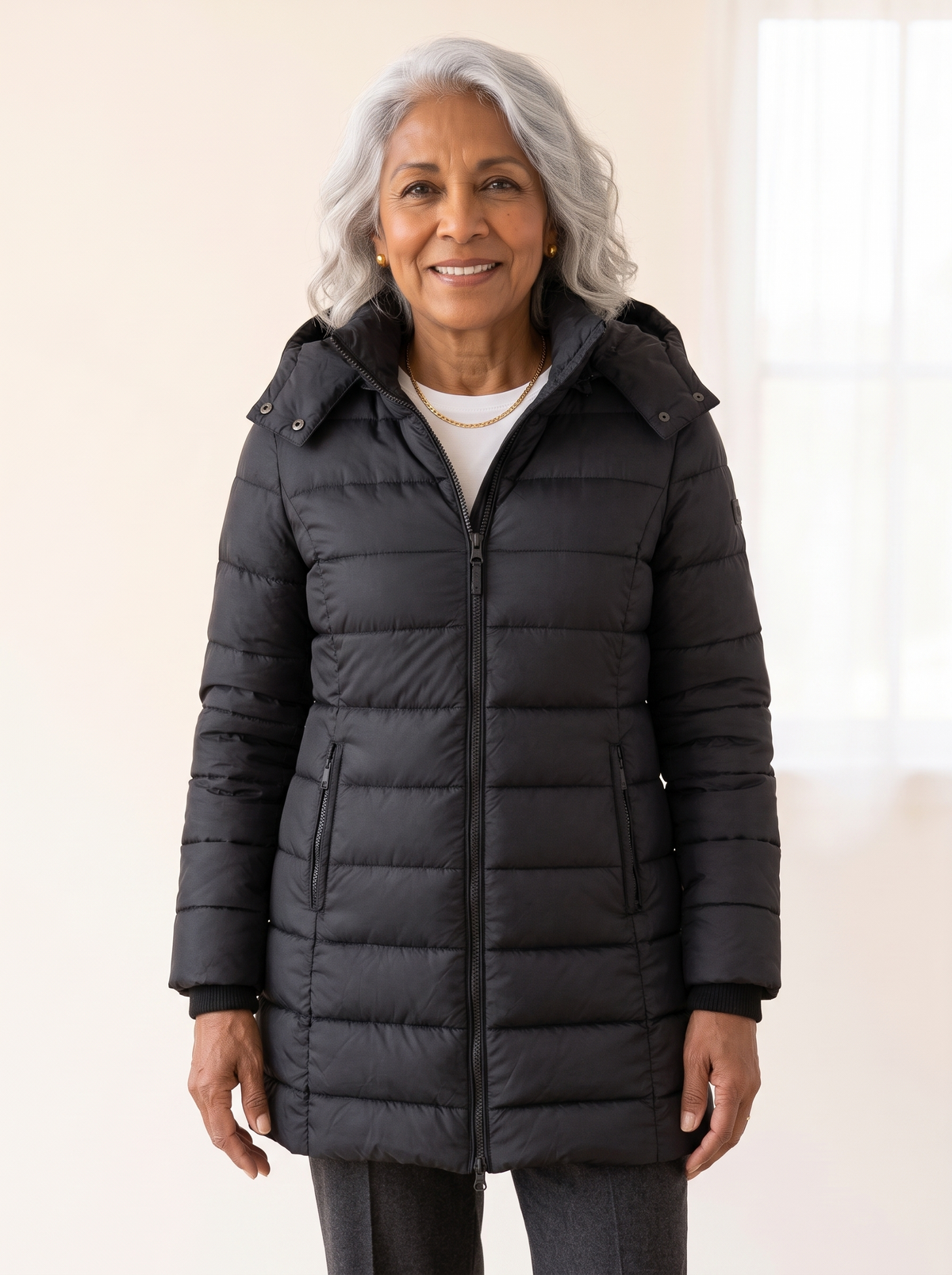 Lucille | Long Hooded Puffer Coat