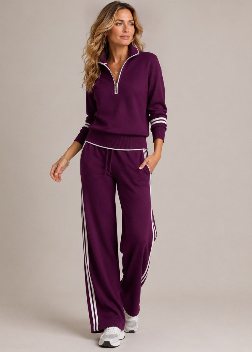 Kate | Half-Zip Sweater and Wide-Leg Pants Set