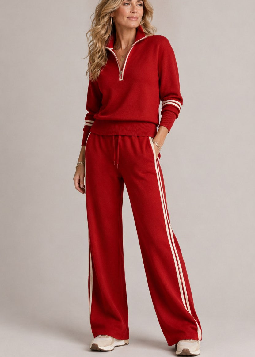 Kate | Half-Zip Sweater and Wide-Leg Pants Set