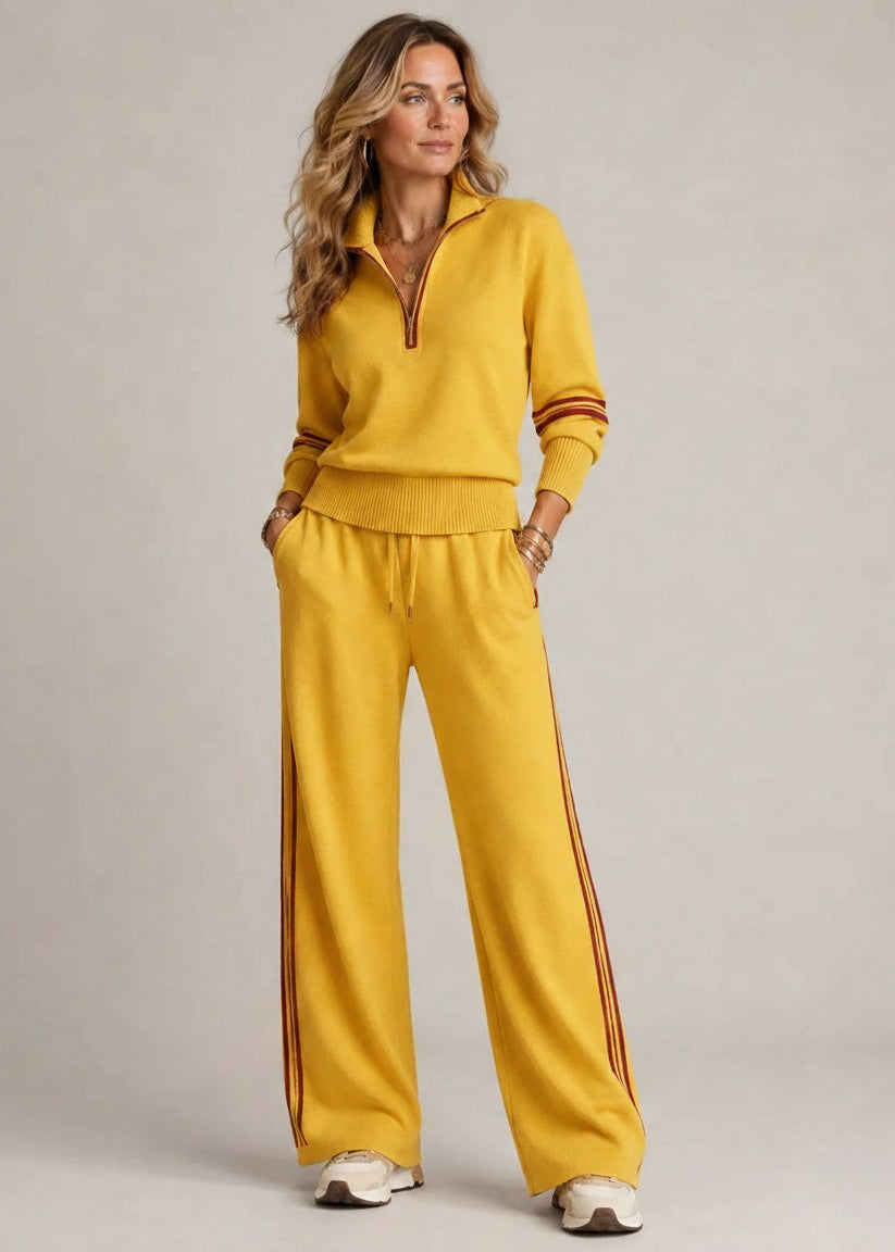 Kate | Half-Zip Sweater and Wide-Leg Pants Set