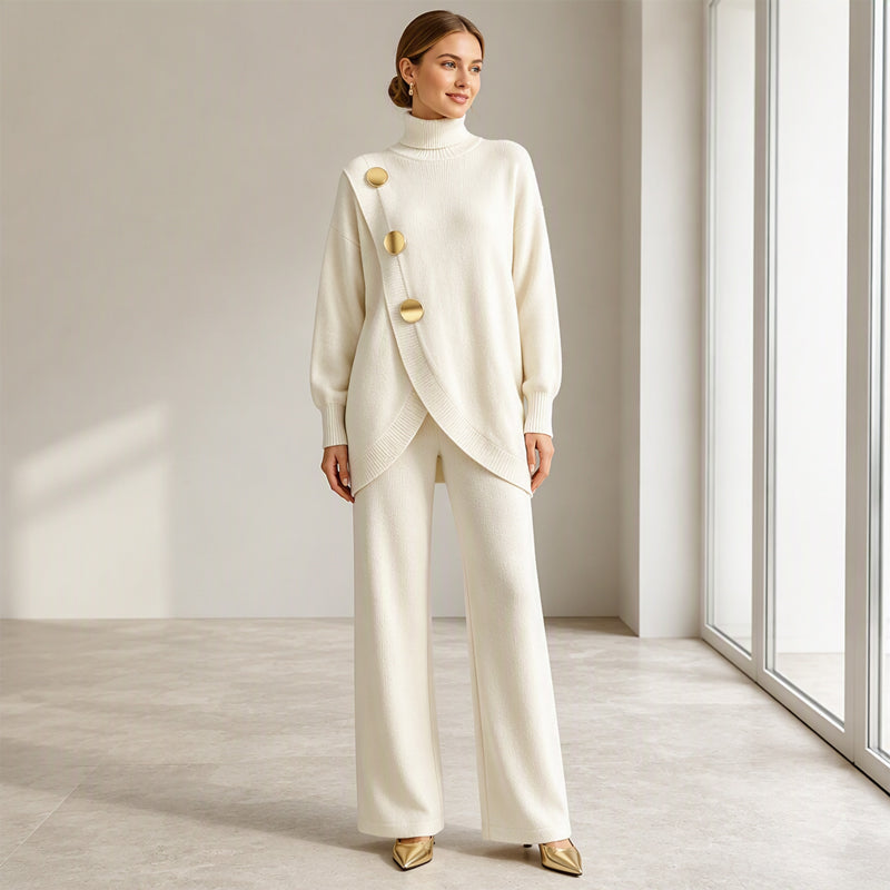 Noa | Knit Turtleneck Sweater and Wide-Leg Pants Set