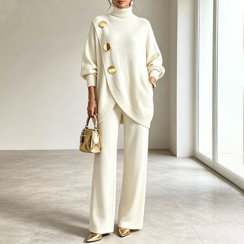 Noa | Knit Turtleneck Sweater and Wide-Leg Pants Set