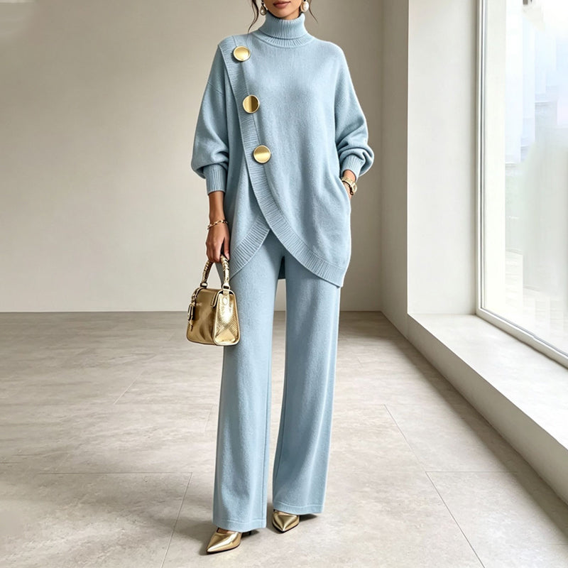 Noa | Knit Turtleneck Sweater and Wide-Leg Pants Set