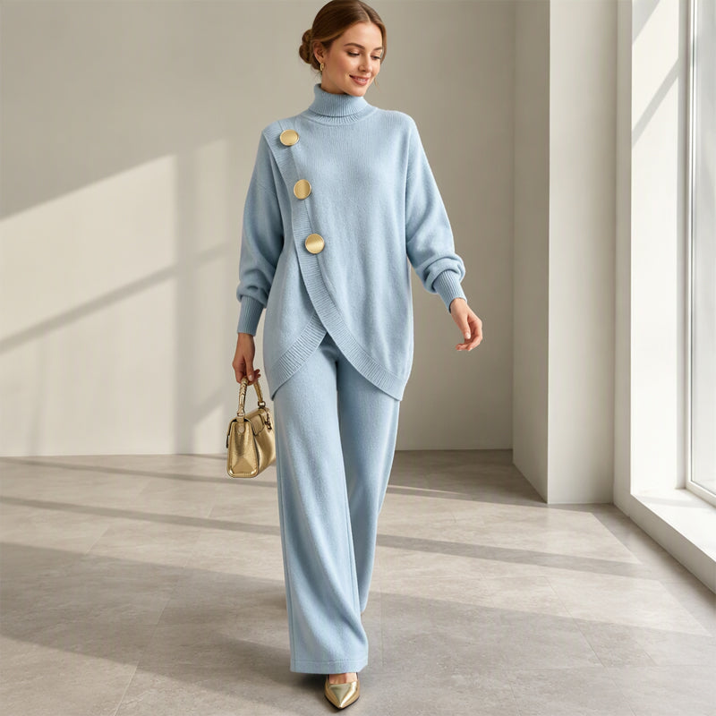 Noa | Knit Turtleneck Sweater and Wide-Leg Pants Set